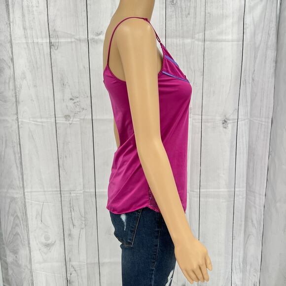 Paltal SMALL VINTAGE 90's Pink Floral Embroidered Barbiecore Camisole Top Tank - Picture 2 of 8